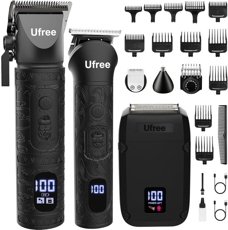 UFREE Beard Trimmer, Hair Clippers Mens Shaver Electric Razor, Hair Trimmer for Men Cordless Barber Clippers and Trimmers Set, Hair Cutting Kit for Men Grooming Gifts, Black - Image 1
